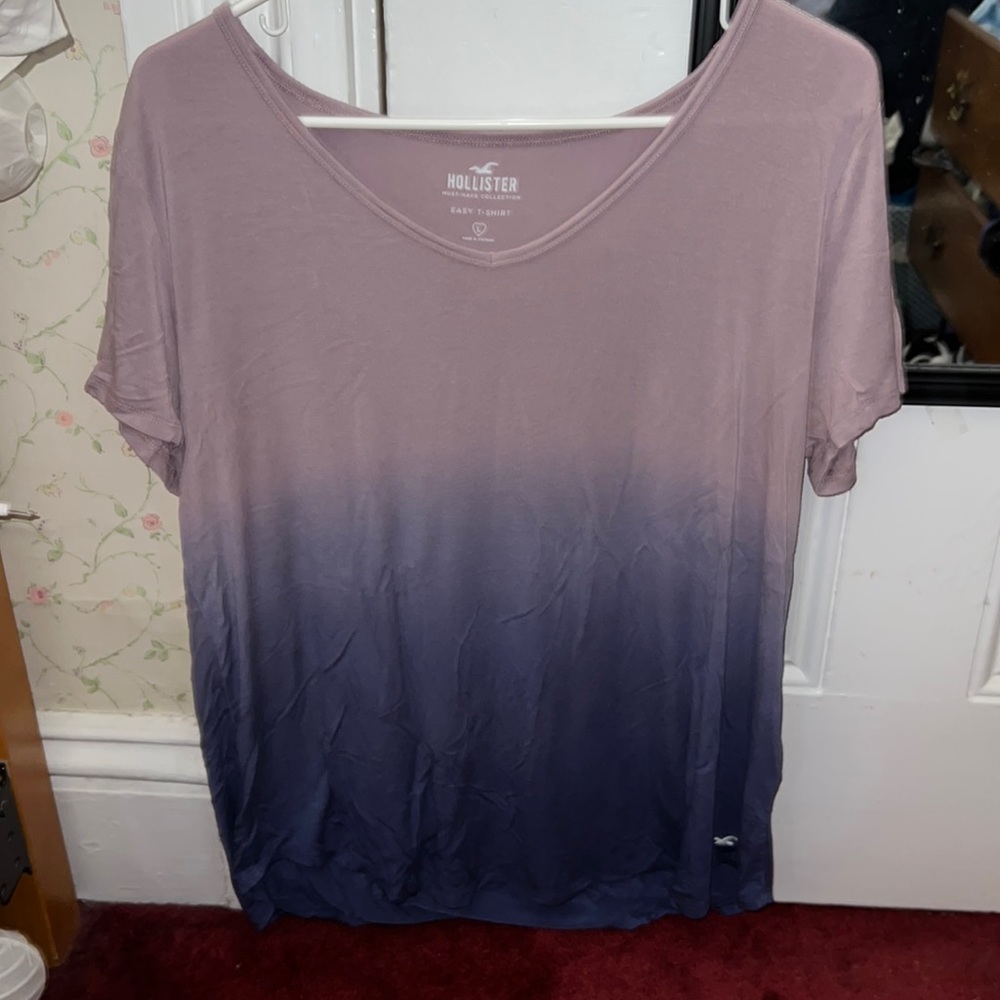 Hollister Easy Logo Icon V-Neck T-Shirt Size L